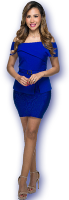 Wendy Castillo in a blue dress